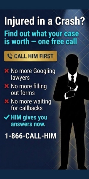 Injured in an accident? Call HIM first. 1-866-225-5446